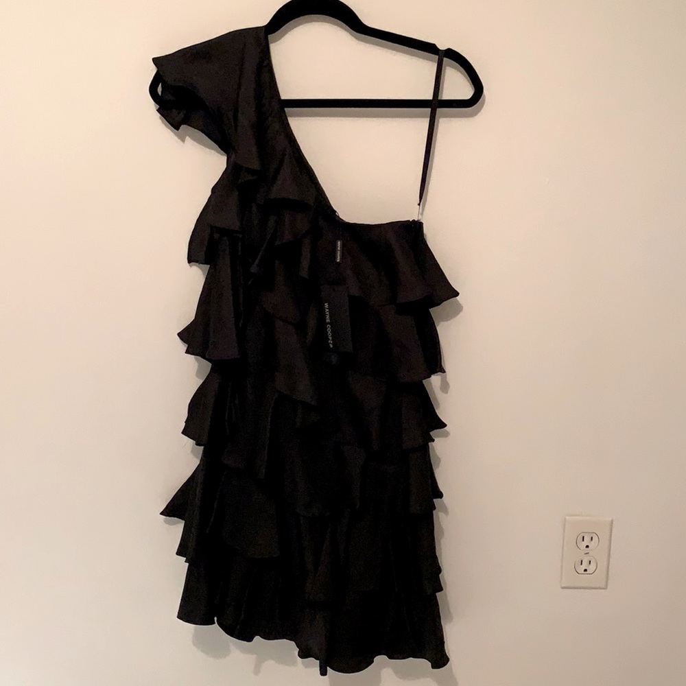 Wayne Cooper ruffle one-shoulder dress. Size 0.